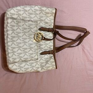 Michael Kors Tan and Brown Tote Bag